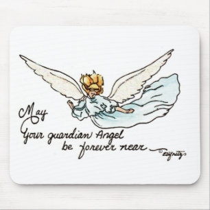 Mousepad Enfrentar Angel Gracefully Perto De Aquarela
