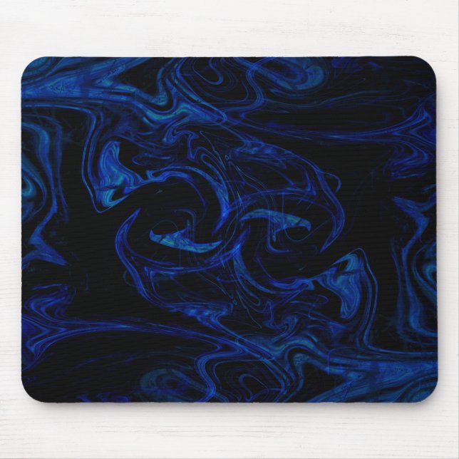 Mousepad Enfumaçado Abstrato preto azul Legal (Frente)