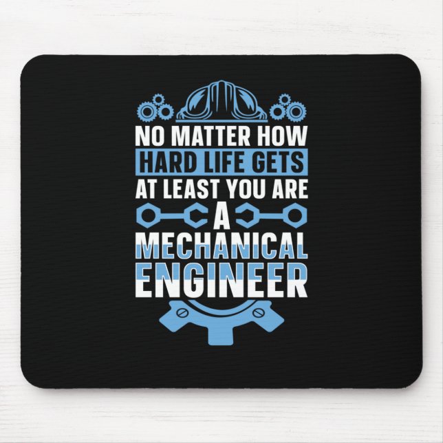 Mousepad Engenharia Mecânica Sem Como Duro Engenheiro (Frente)