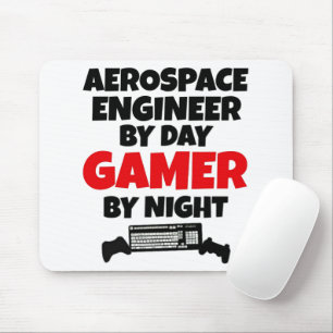 Mousepad Engenheiro Aeroespacial por Day Gamer pela Noite