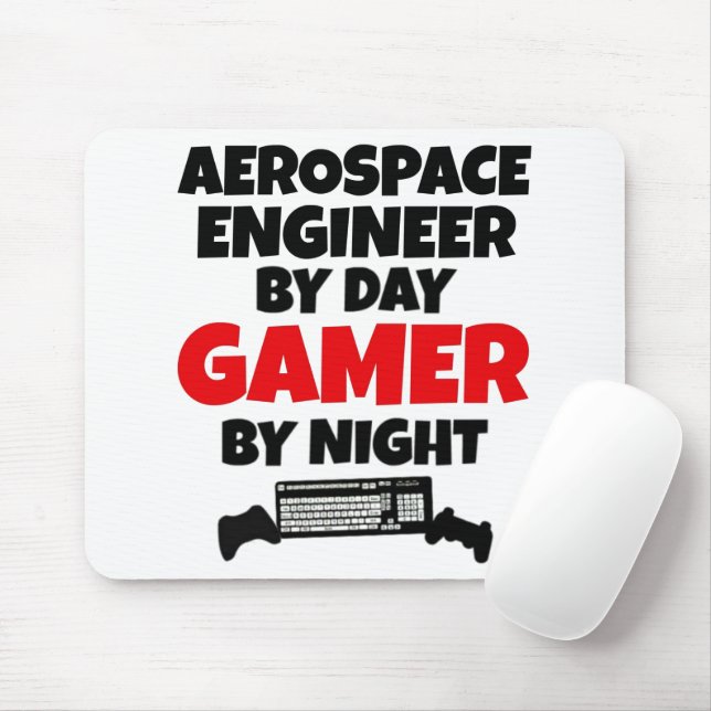 Mousepad Engenheiro Aeroespacial por Day Gamer pela Noite (Com mouse)