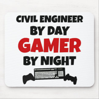 Mousepad Engenheiro Civil por Jogador do Dia pela Noite