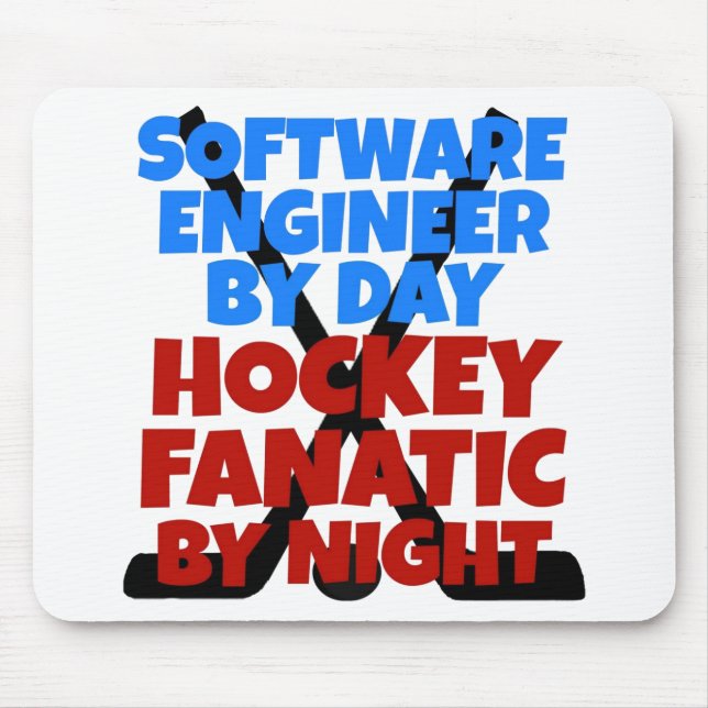 Mousepad Engenheiro de software Hockey Lover (Frente)