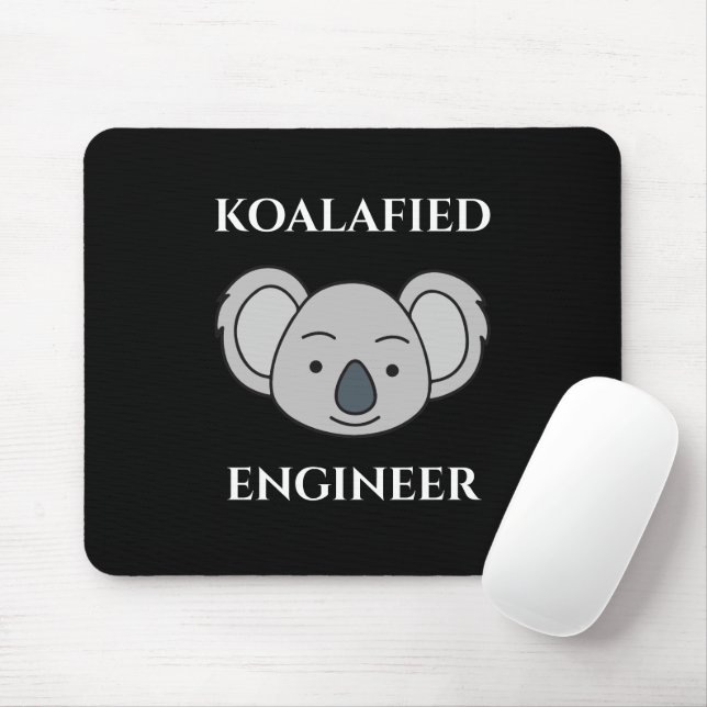 Mousepad Engenheiro Koalificado Cute Koala Piada de Trabalh (Com mouse)