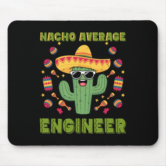 Mousepad Engenheiro Não Médio Mexicano Engraçado Cinco De M (Frente)