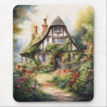 Mousepad English Cottage<br><div class="desc">A Watercolour English cottage with garden</div>