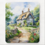 Mousepad English Cottage<br><div class="desc">A Watercolour English cottage with garden</div>