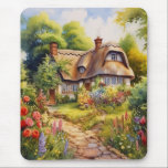 Mousepad English Cottage<br><div class="desc">A Watercolour English cottage with garden</div>