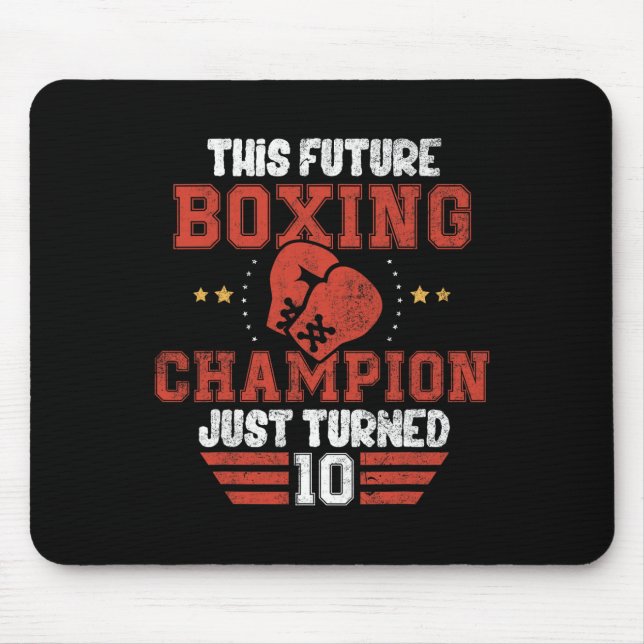 Mousepad Engraçado 10.º aniversário Boxando Tee Birthday Bo (Frente)