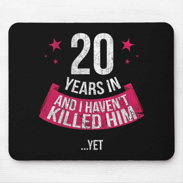 Mousepad Engraçado 20 de Casamento do Aniversário Esposa Do (Frente)