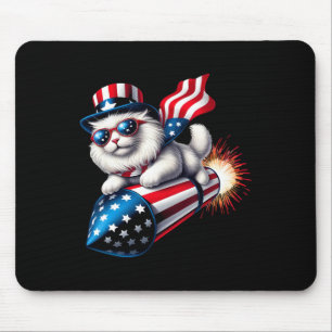 Mousepad Engraçado 4 De Julho De Foguete Patriótico Com Fog