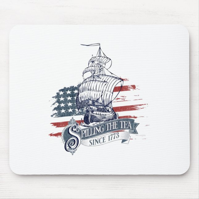 Mousepad Engraçado 4 De Julho Esmagando O Chá Desde 1773 Qu (Frente)