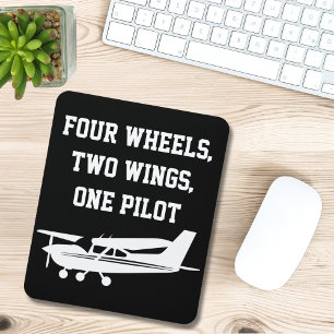 Mousepad Engraçado '4 Rodas 2 Asas Um Piloto' & Cessna Lega