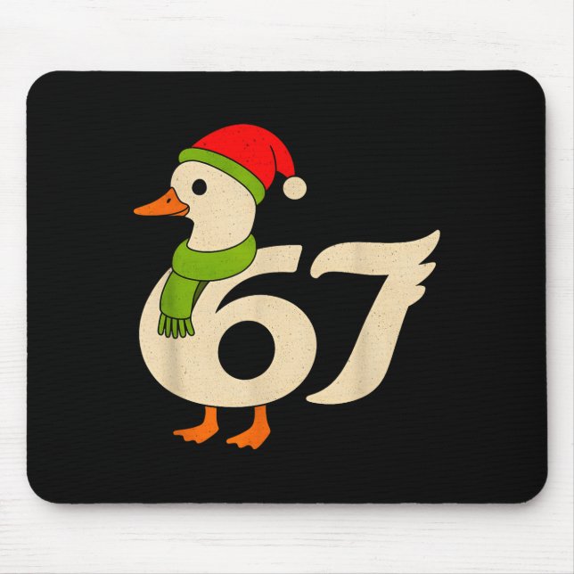 Mousepad Engraçado 67 Ganso Natal 6 7 Meme Pato Chapéu de P (Frente)