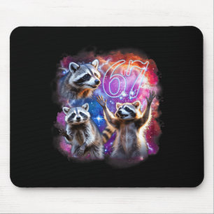 Mousepad Engraçado 67 Meme Guaxinim Uivando Para a Lua Seis