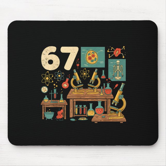 Mousepad Engraçado 67 Meme Professor de Ciência Alunos Seis (Frente)