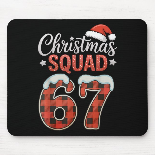 Mousepad Engraçado 67 Seis Sete Meme Brainrot 67 Natal Squa (Frente)