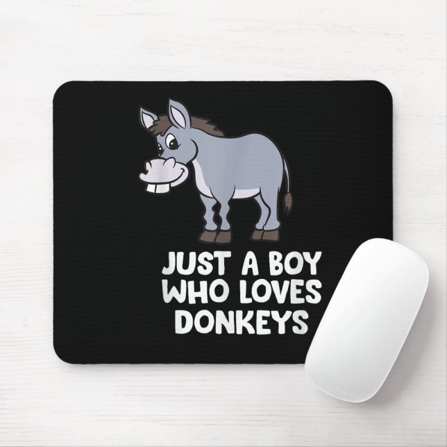 Mousepad engraçado Apenas um Menino que Ama Burros (Com mouse)