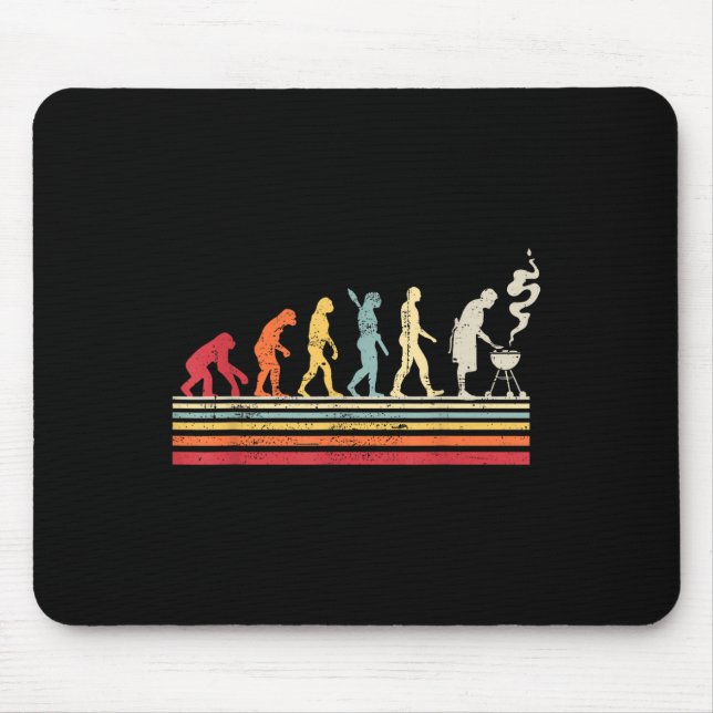Mousepad Engraçado Barbecue Grill Pai Evolution Man Vintage (Frente)