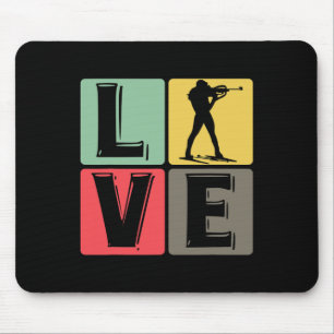 Mousepad Engraçado Biathlon Winter Ski Divertimento de Esqu