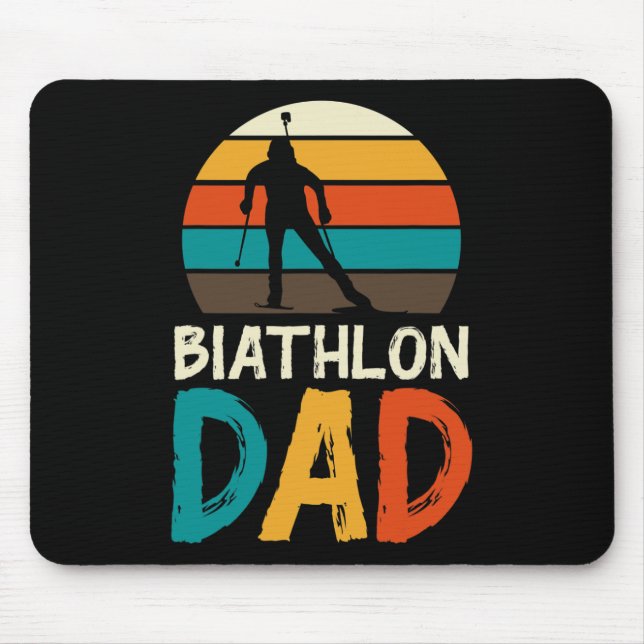 Mousepad Engraçado Biathlon Winter Ski Divertimento de Esqu (Frente)