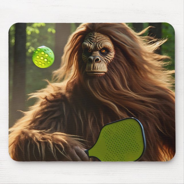 Mousepad Engraçado Bigfoot Jogando Pickleball (Frente)