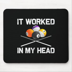 Mousepad Engraçado Billiard Art Para Homens Mulheres Billia