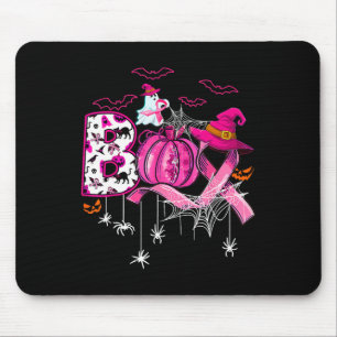 Mousepad Engraçado Boo Pumpkin Witch Pink Friso Cancer
