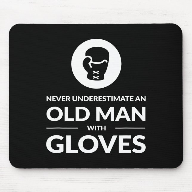 Mousepad Engraçado Boxer Old Man T Shirt Gift (Frente)