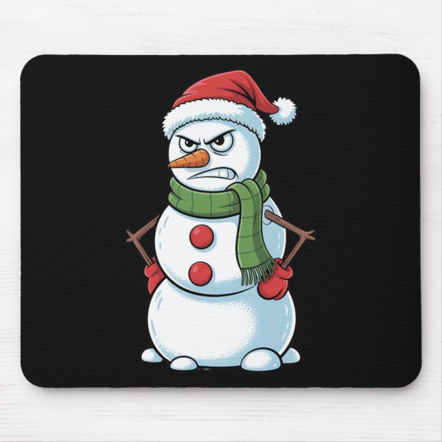 Mousepad Engraçado Bravo Natal Com Neve Com Papai Noel (Frente)
