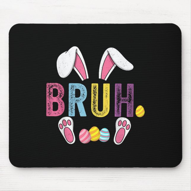Mousepad Engraçado Bruh Memória Dia da Páscoa Coelhinho Ovo (Frente)