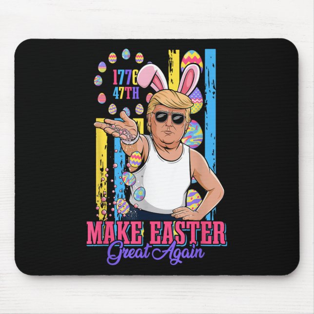 Mousepad Engraçado Bunny Trump 47th Salt Bae Meme Faça Pásc (Frente)