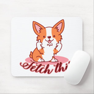 Mousepad Engraçado Cachorro Corgi Em Direto Procura Isto