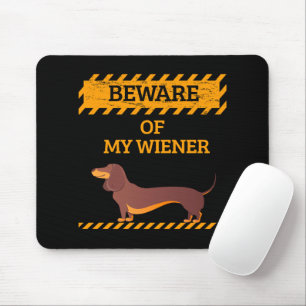 Mousepad Engraçado Cachshund Cachorro Cuidado com o meu pre