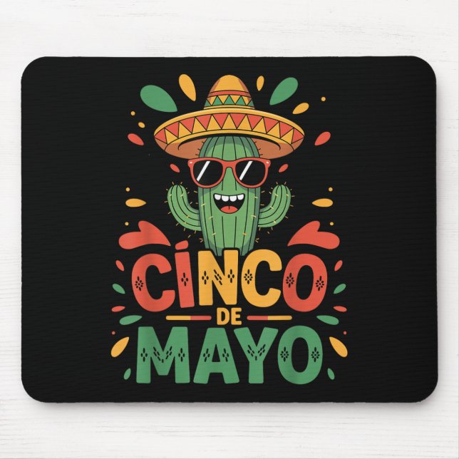 Mousepad Engraçado Cactus E Sombrero Cinco De Mayo Cactus S (Frente)