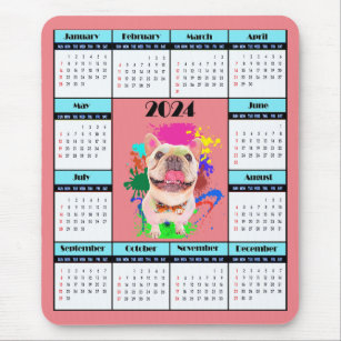 Mousepad Engraçado Calendário do Cachorro Francês