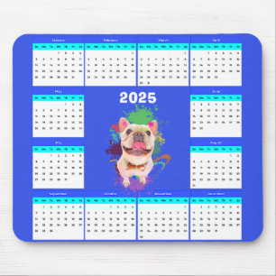 Mousepad Engraçado Calendário do Cachorro Francês