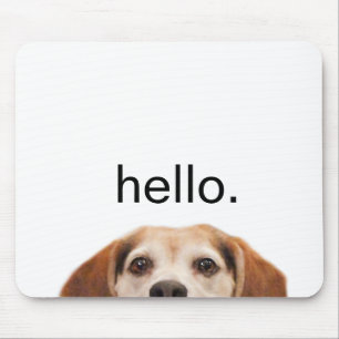 Mousepad Engraçado Cão-de-Beagle Olá Citação: Animal M
