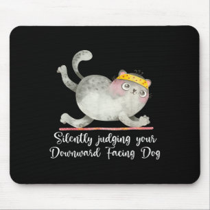 Mousepad Engraçado Cat Yoga cita o julgamento silencioso