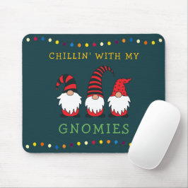 Mousepad Engraçado Chillin' Com Meu Pun De Natal Gnomos |