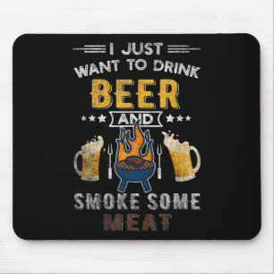 Mousepad Engraçado Churrasco Chef Carne Fumada Fumada Lover