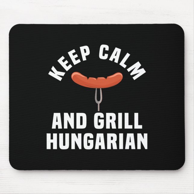Mousepad Engraçado Churrasco de salsicha húngaro, humor cit (Frente)