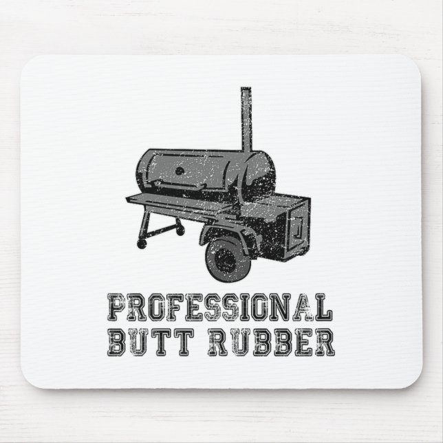 Mousepad Engraçado, Churrasco, Fumante, Bumbum Profissional (Frente)