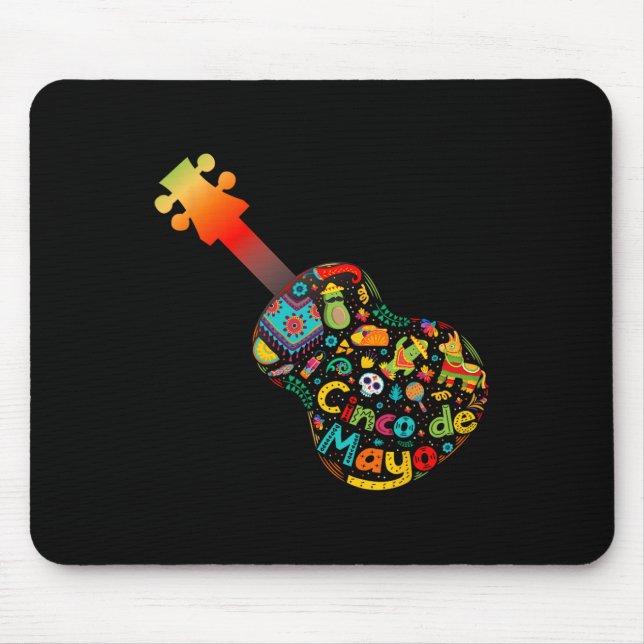 Mousepad Engraçado Cinco De Mayo Guitar Fiesta Cinco Mexica (Frente)