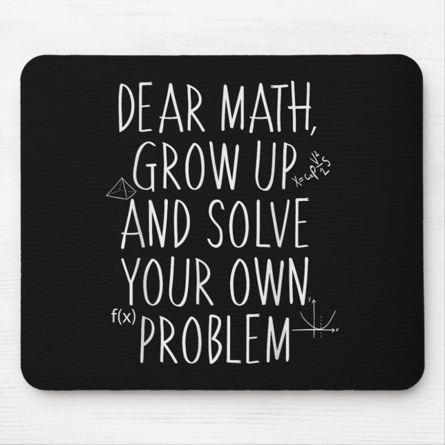 Mousepad Engraçado Citação De Matemática Para Meninas Menin (Frente)