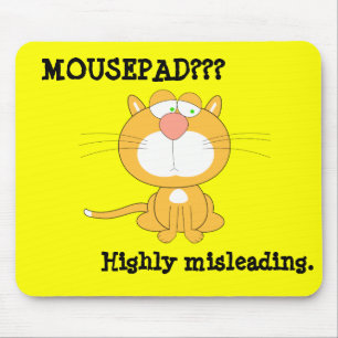 Mousepad Engraçado com Gato Triste