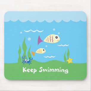 Mousepad Engraçado Continuar Nadando Submarino Peixe