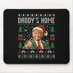 Mousepad Engraçado Daddys Home Trump Feio Sweater De Natal 