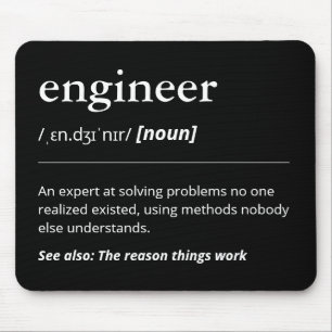 Mousepad Engraçado Definição de Engenheiro Presente Minimal