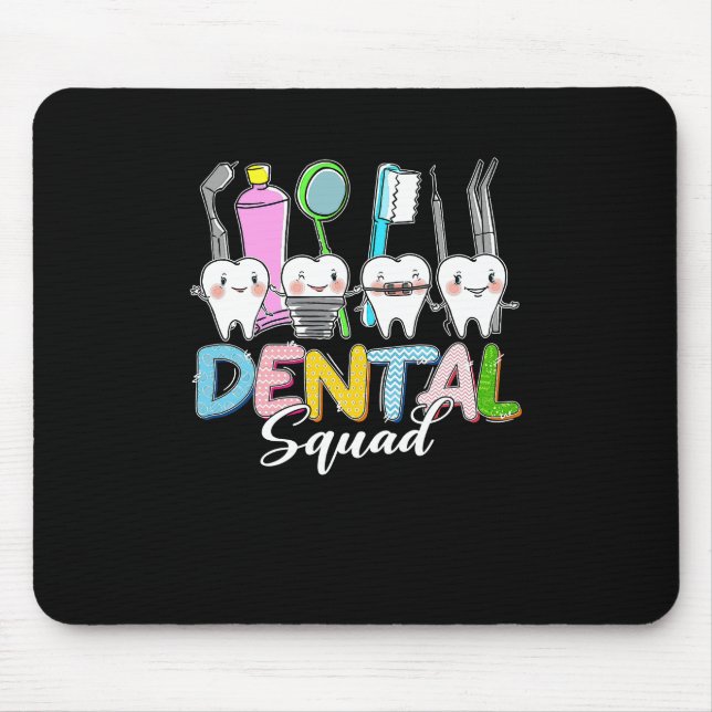 Mousepad Engraçado Dente Dental Squad Dia do Felz pascoa (Frente)